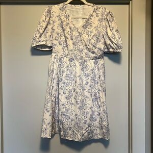 NWOT White and Blue floral dress